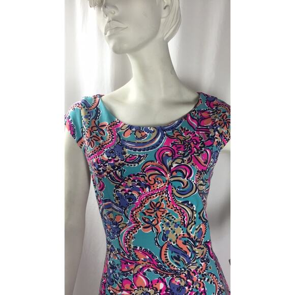 Lilly Pulitzer Multi Color Cap Sleeve Dress Sz. L - Picture 2 of 5